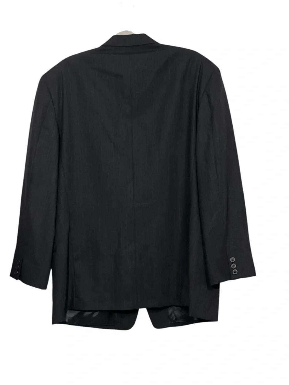 Vtg Giorgio Armani Le Collezioni gray Pinstripe Blazer suit jacket 46R 90s wool - Picture 4 of 7